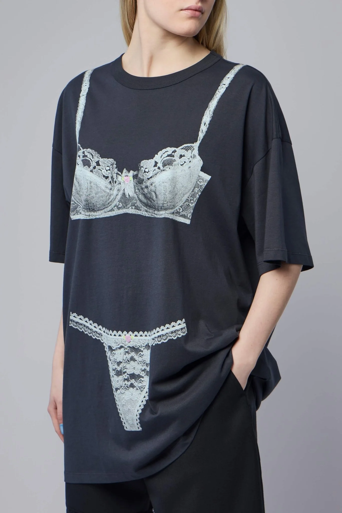 Women Trompe L'oeil Tall Tee Knit - Image 3