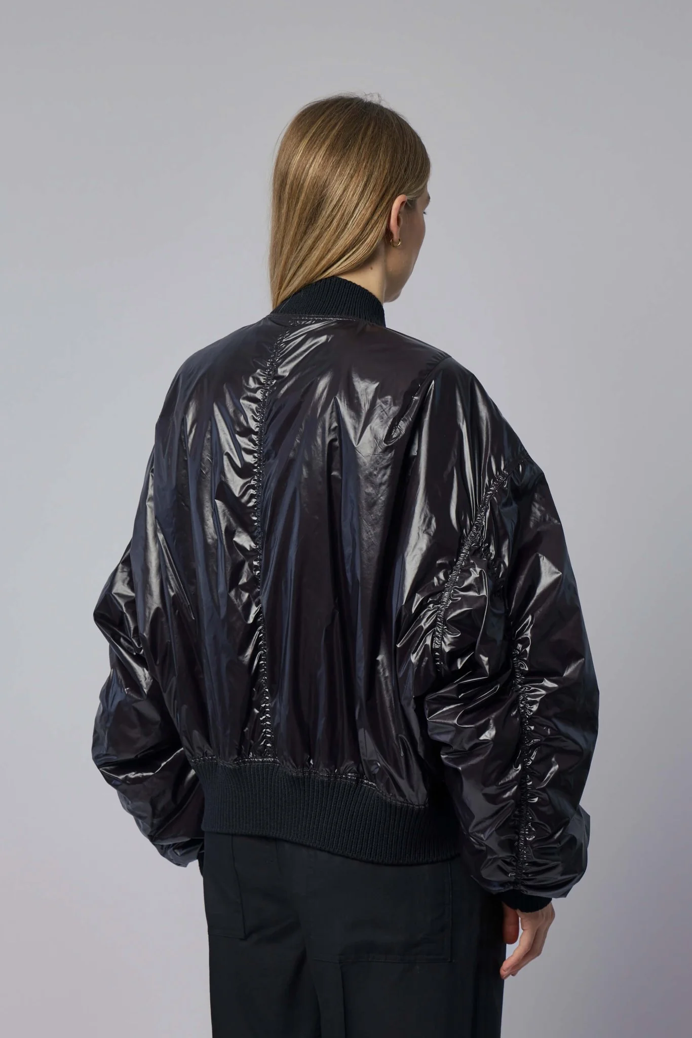 Woven Padded Bomber - Secchia Flight Black - Image 5
